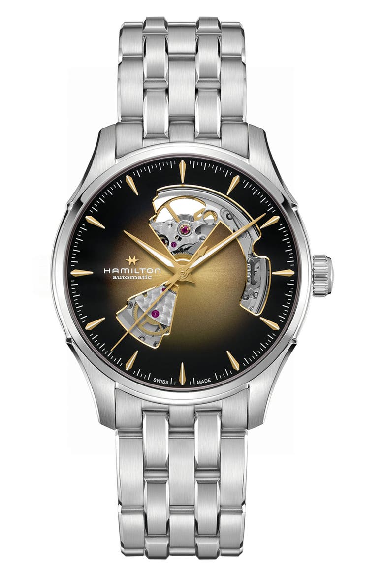 Jazzmaster Open Heart Bracelet Watch, 40mm, Main, color, GOLD