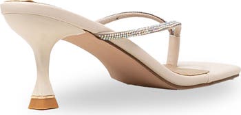 Rhinestone Kitten Heel Sandal