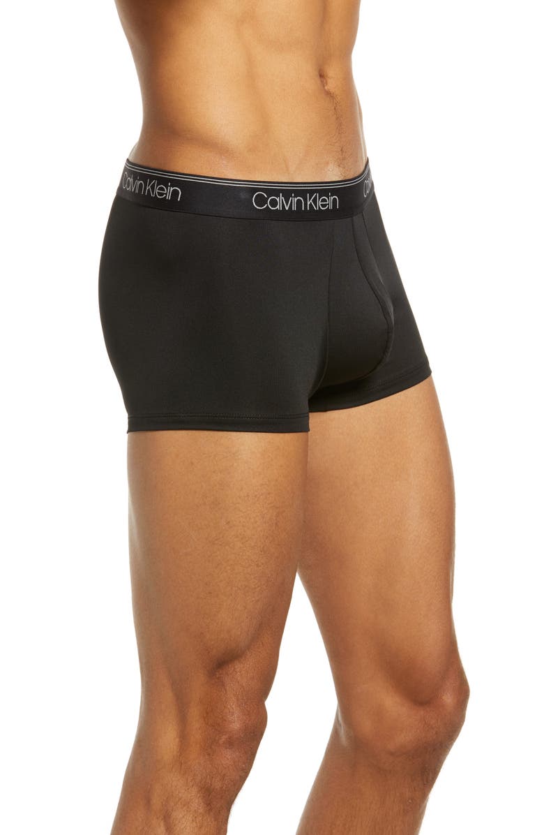 Calvin Klein 3-Pack Low Rise Microfiber Stretch Trunks, Alternate, color, Black