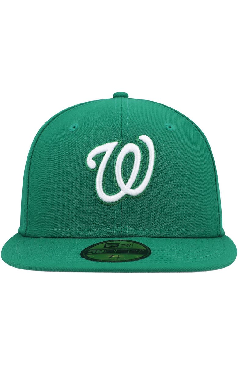 New Era Men's New Era Kelly Green Washington Nationals White Logo 59FIFTY Fitted Hat, Alternate, color, 
