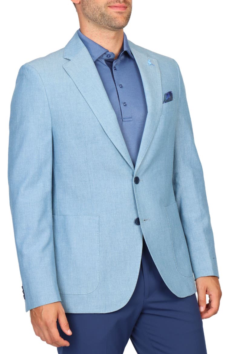 Mélange Textured Sport Coat, Alternate, color, ICE BLUE