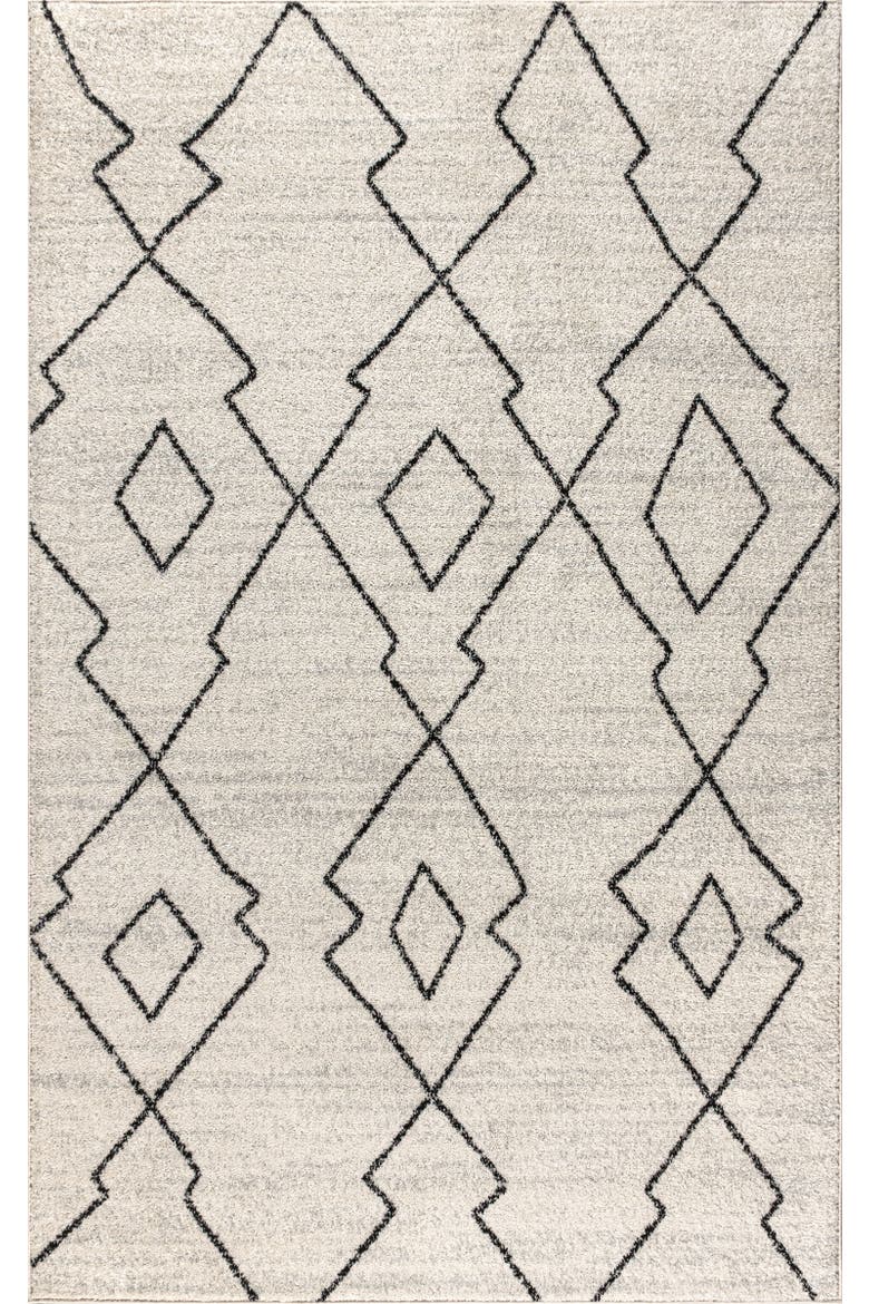 Alia Moroccan Beni Souk Area Rug, Main, color, Cream/Black