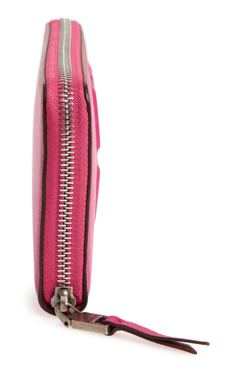 Givenchy Embossed Logo Leather Zip Around Wallet, Alternate, color,