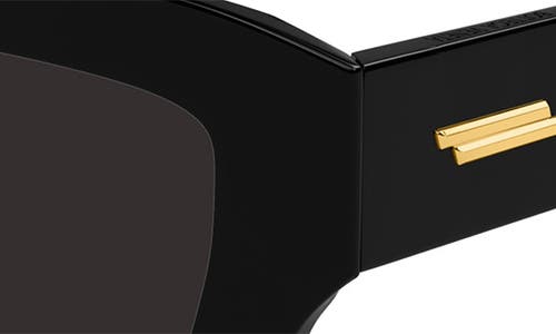 Bottega Veneta Recycled Acetate Rectangle Sunglasses In Black