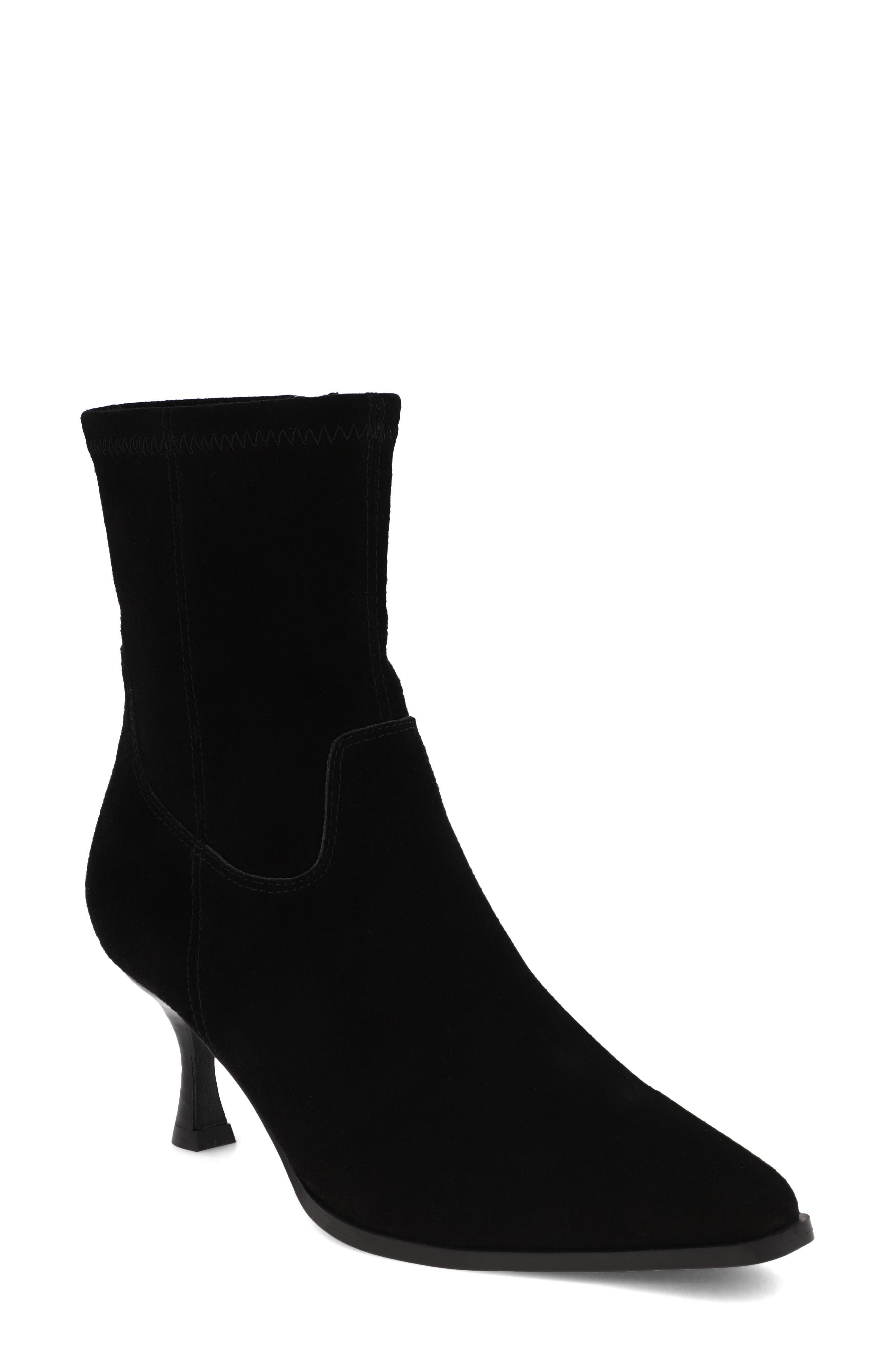 Aletta Pointed Toe Bootie, Main, color, BLACK