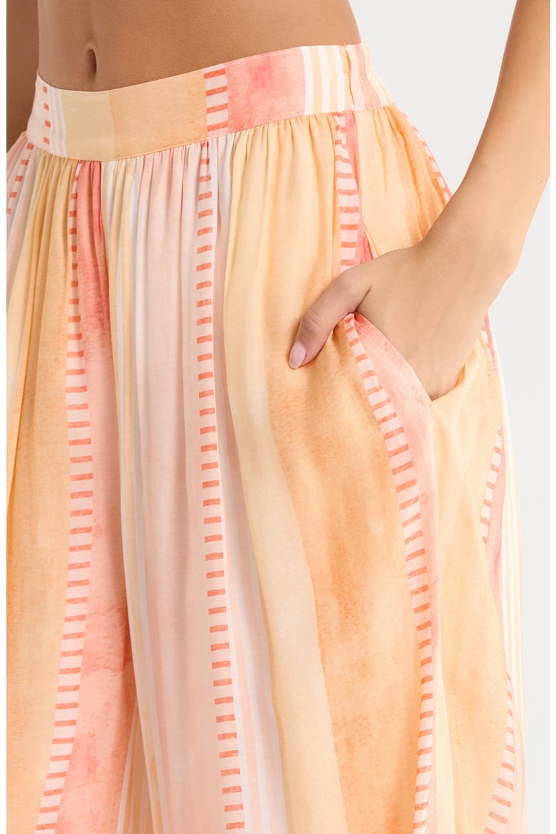 Print Wide Leg Cover-Up Pants, Alternate, color, CORAL STROVIA