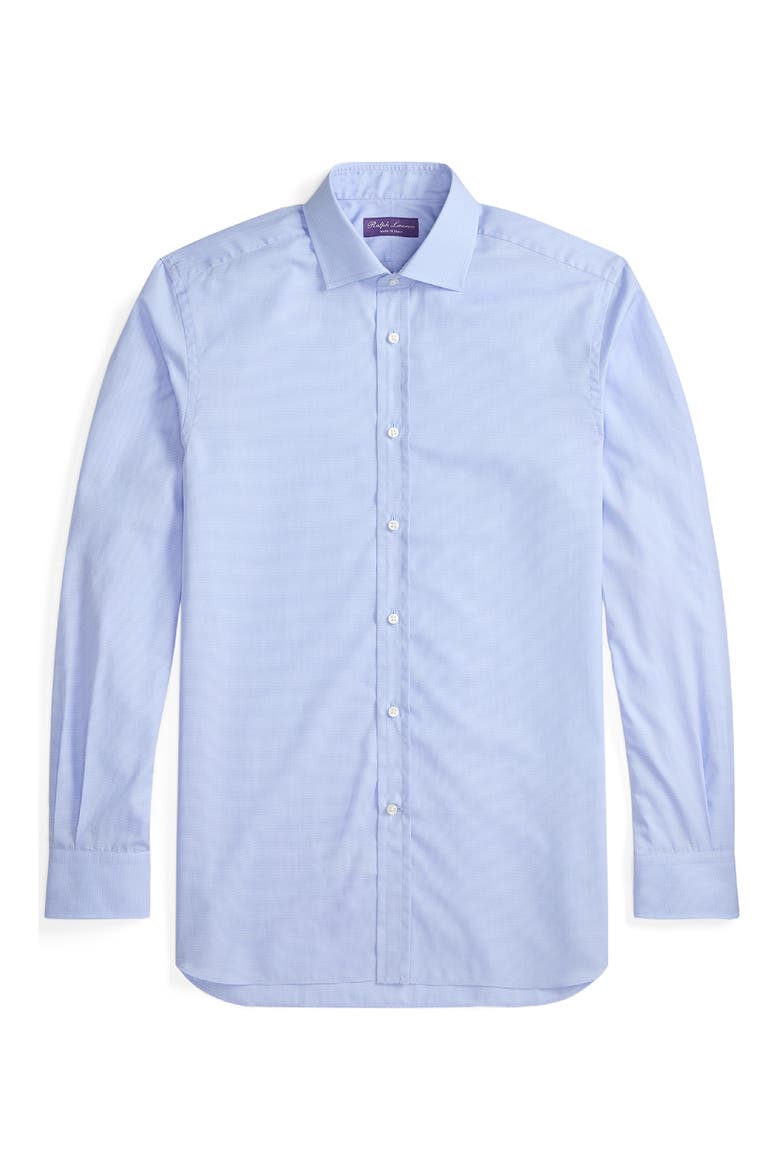 Aston Light Blue Cotton Button-Up Shirt, Alternate, color, BLUE