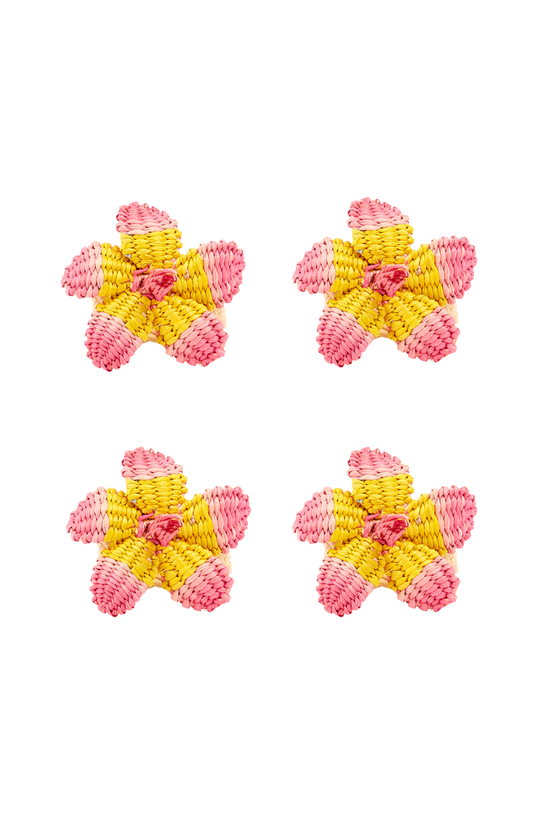 Hibiscus Napkin Ring - Set of 4, Main, color, Pink