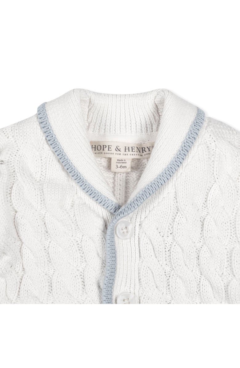 Hope & Henry Baby Organic Cardigan and Legging Set, Infant, Alternate, color, Soft White Cable