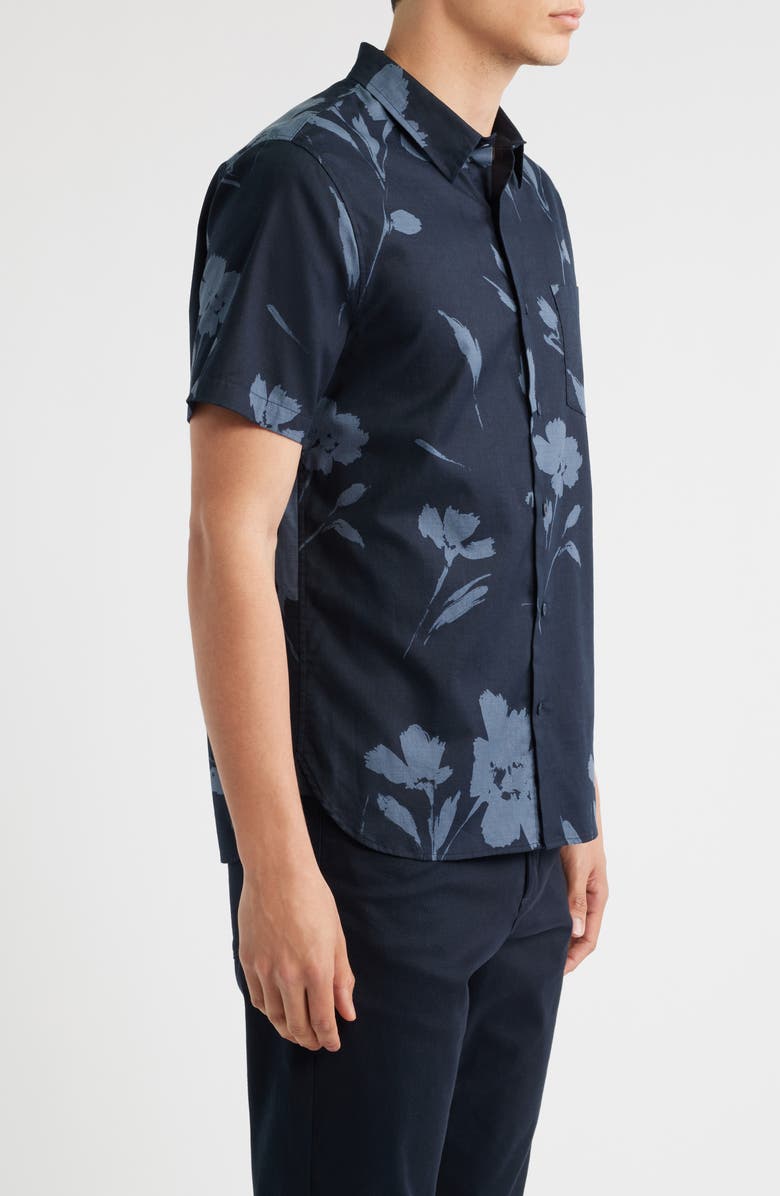 Shadow Floral Short Sleeve Button-Up Shirt