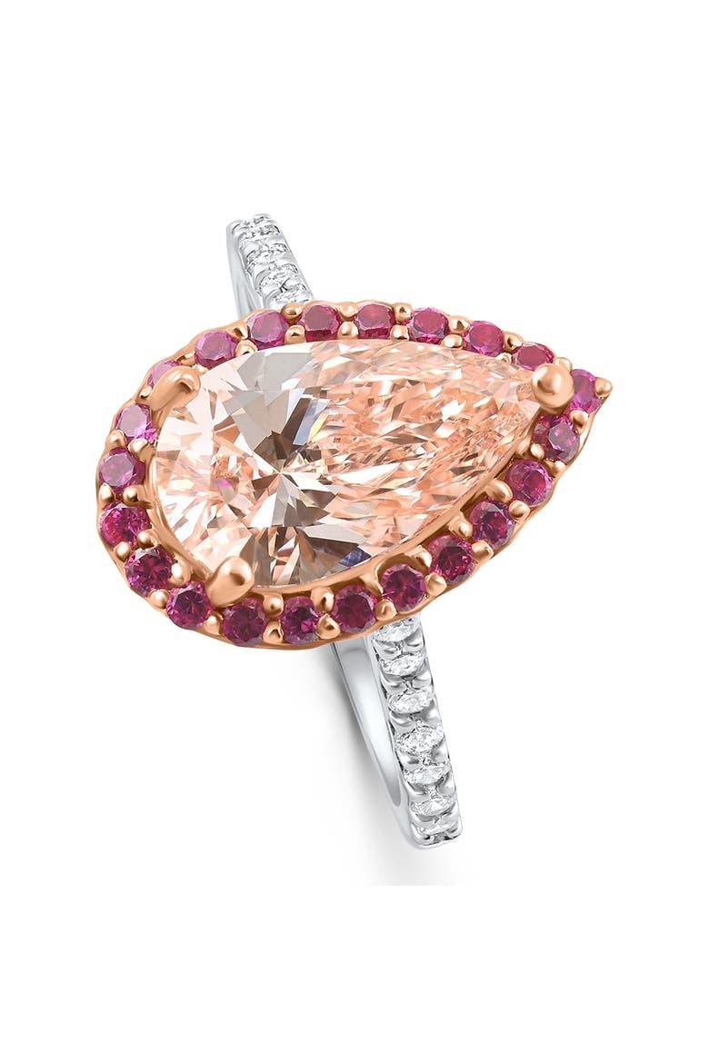 Certified Fancy Vivid Pink Pear Diamond Engagement Ring 14k & Gold, Alternate, color, 14k White Gold