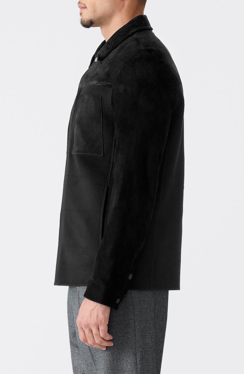 Mackage Wylder Mixed Media Shirt Jacket, Alternate, color, Black-Black