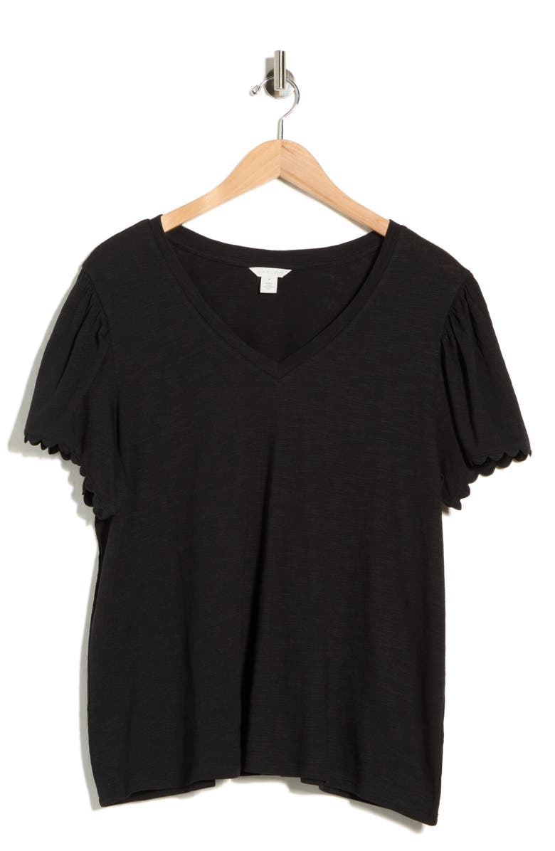 Caslon<sup>®</sup> Scallop Trim T-Shirt, Alternate, color, 