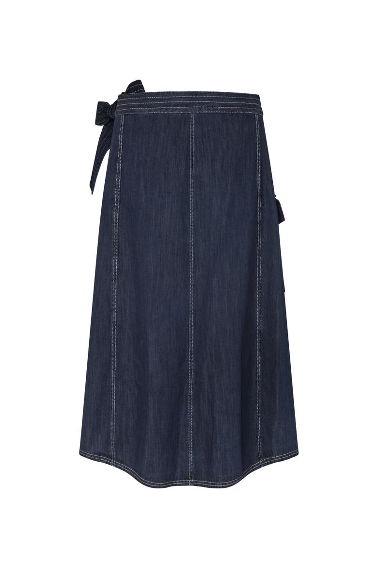 MaSanchiana Mid-Rise Wrap Skirt, Alternate, color, Dark Denim