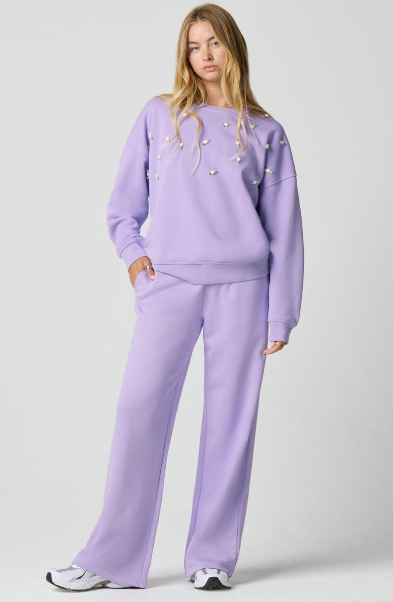 Florence by Mills Rosette Wide Leg Sweatpants, Alternate, color, Millie Lavender