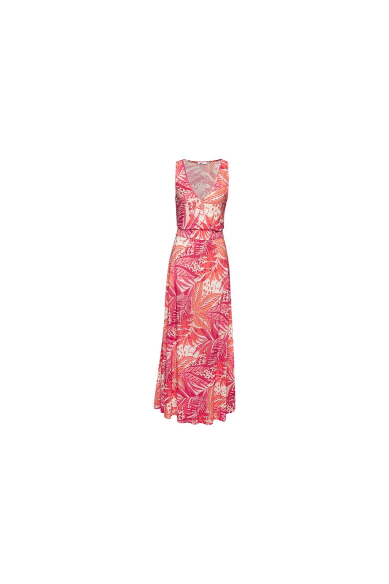 Smocked Waist Maxi Dress, Alternate, color, Pink Orange