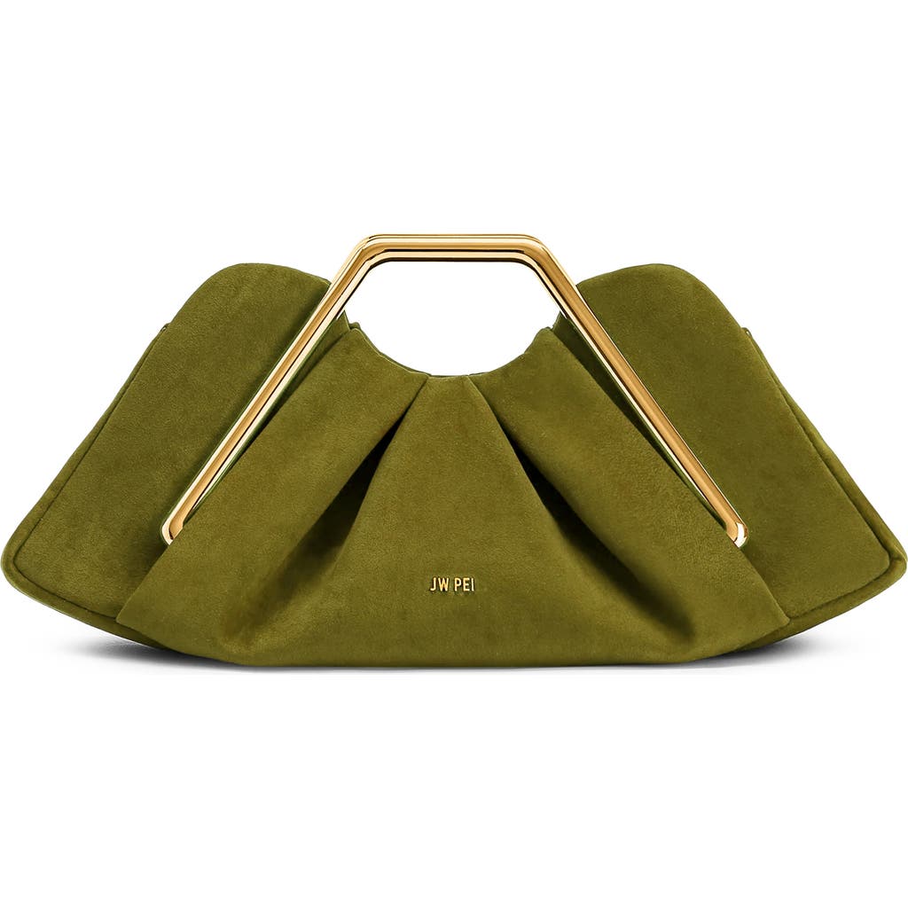 JW PEI Lila Croc Embossed Faux Leather Clutch in Olive Green at Nordstrom