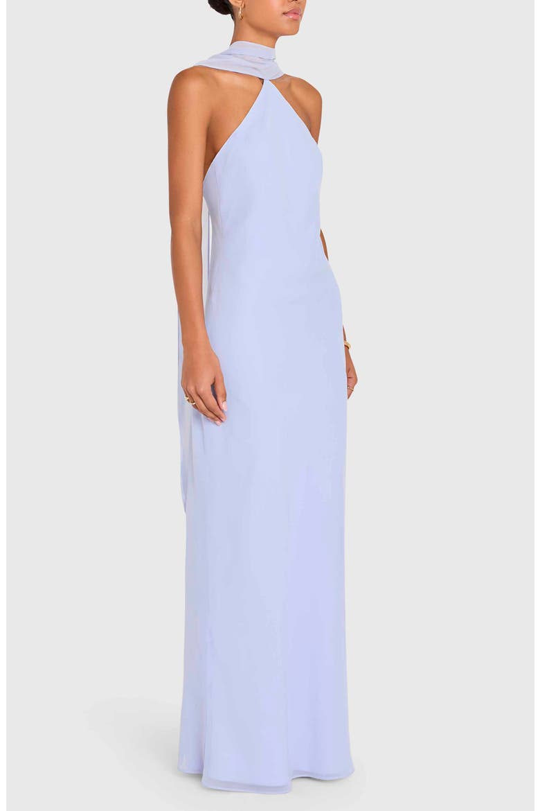 Ashton Halter Neck Chiffon Gown, Alternate, color, ARCTIC