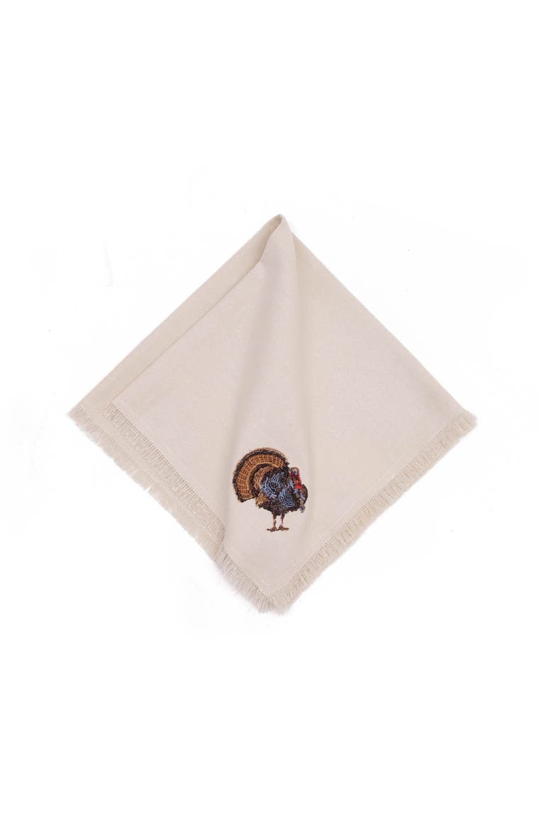 Turkey Set of 4 Cloth Napkins, Alternate, color, Beige