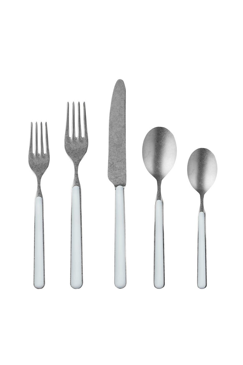 Fantasia Pewter Flatware Set - 5 Pieces, Main, color, Light Blue