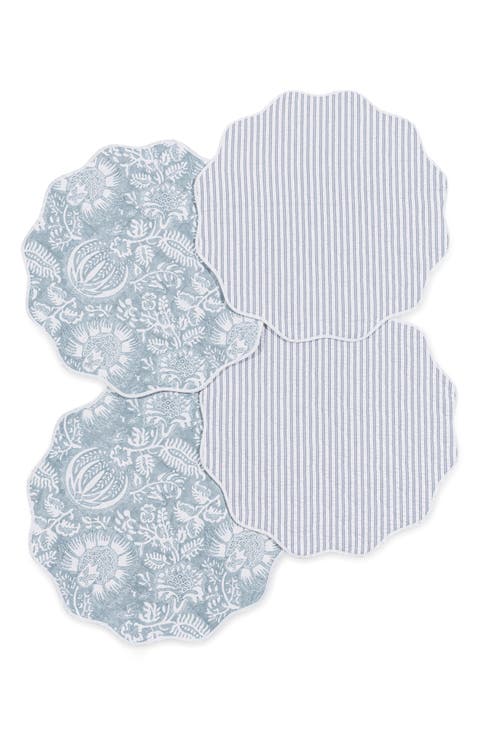 Set of 4 Reversible Quilted Placemats