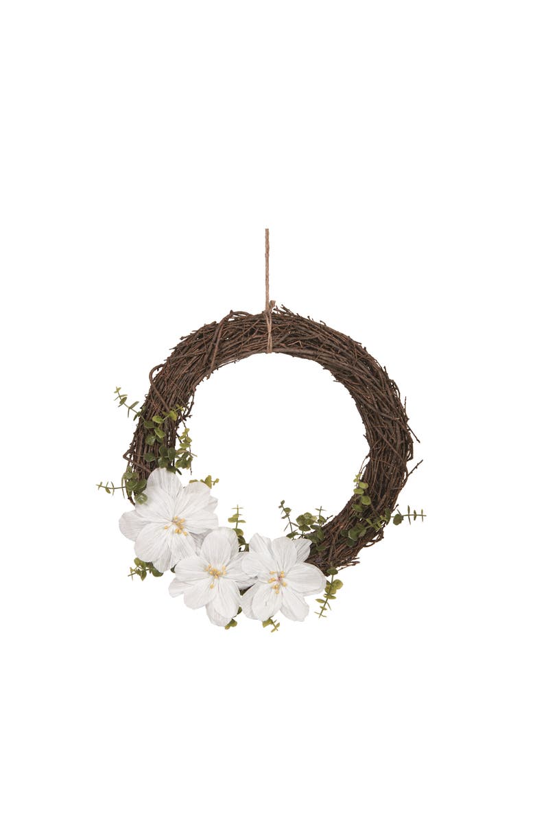 Transpac Natural Fiber 19.69 Inch Brown Spring Magnolia and Twig Wreath for Home Decor and Seasonal Decoration, Main, color, Brown