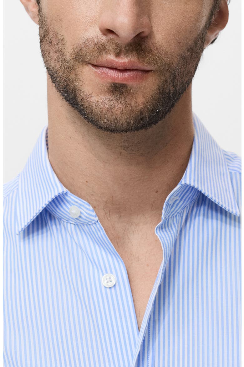 Regular Fit Stripe Cotton Button-Up Shirt, Alternate, color, SKY BLUE