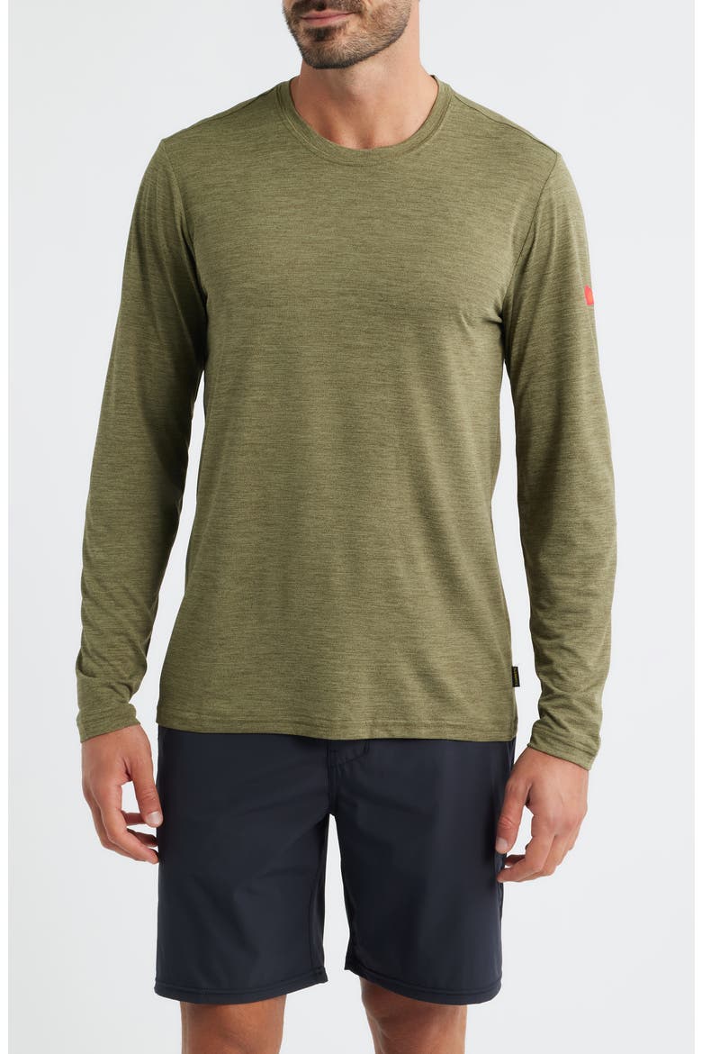 Airtex Performance Long Sleeve T-Shirt, Main, color, HEATHER BURNT OLIVE