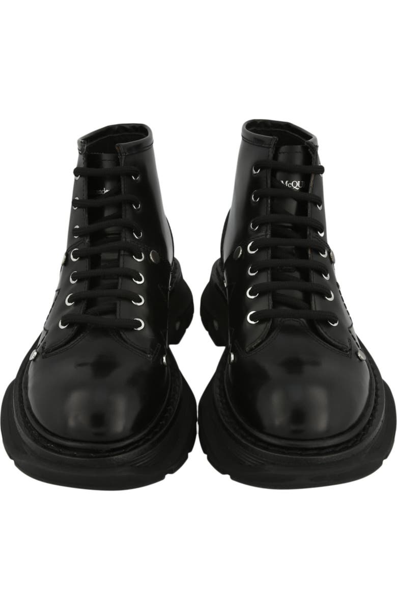 McQueen Studded Combat Bootie, Alternate, color, Black