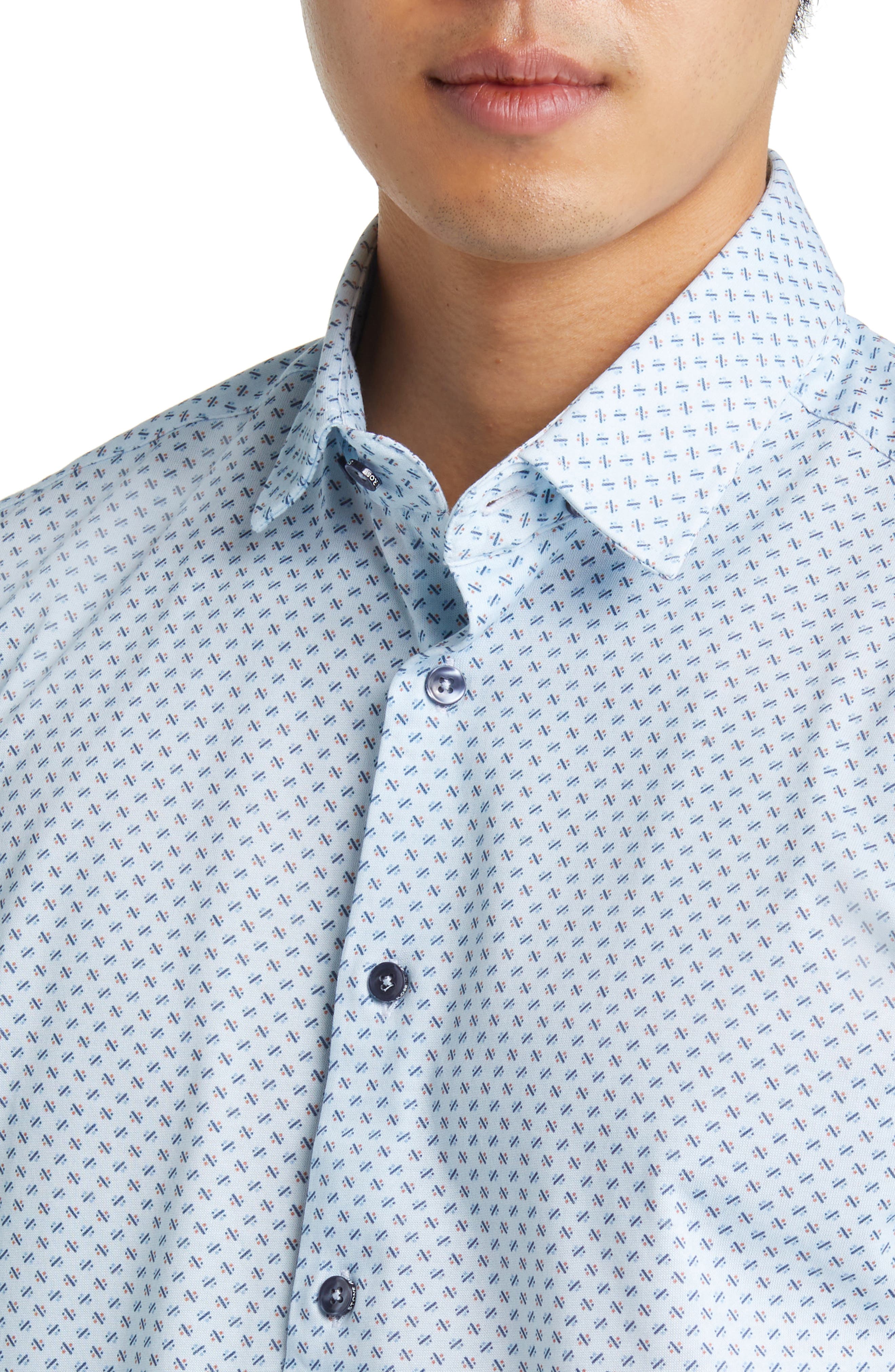 Knot Geo Dry Touch Performance Jersey Button-Up Shirt - image 2