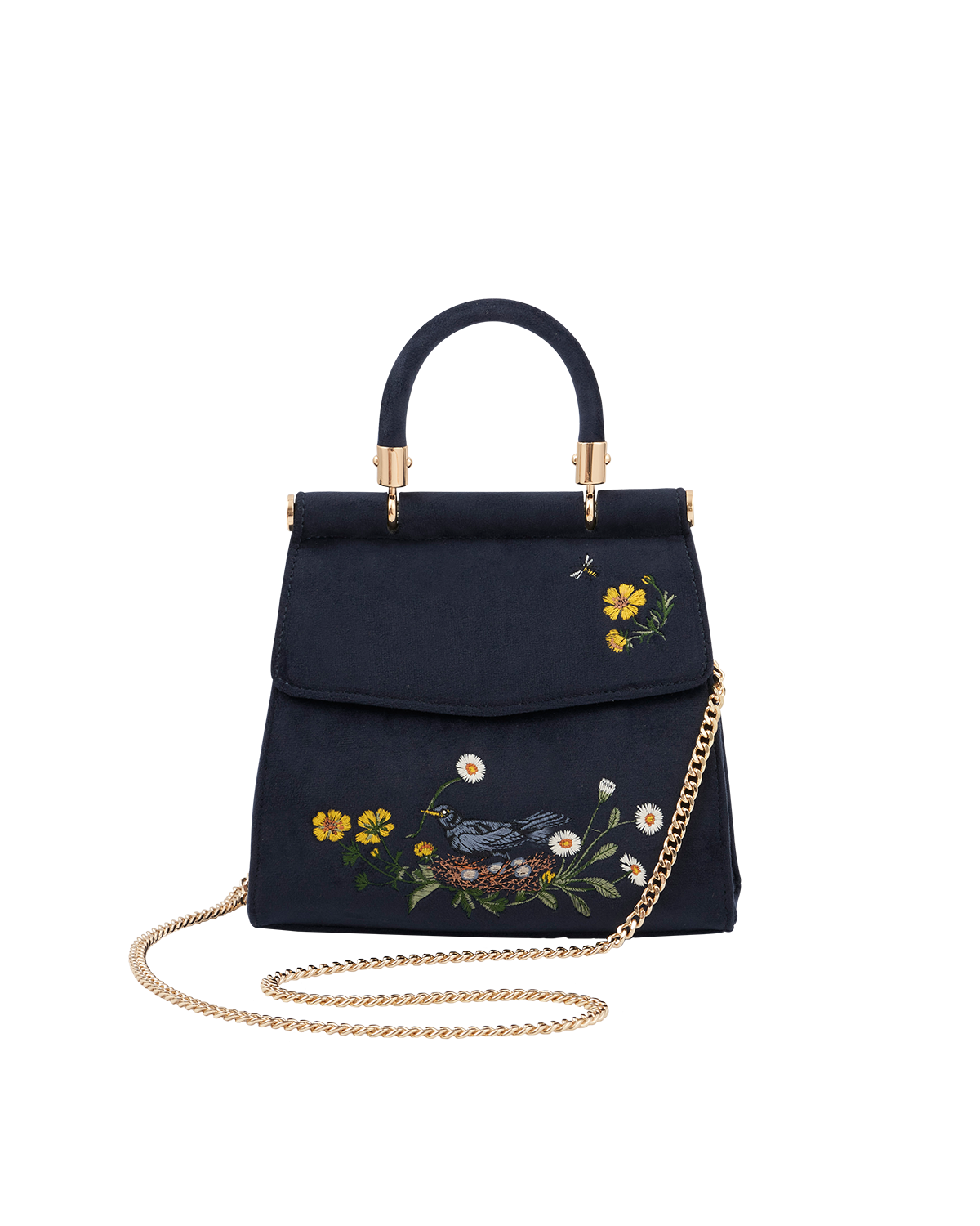 Fable England Blackbird Mini Top Handle Bag, Alternate, color, Navy
