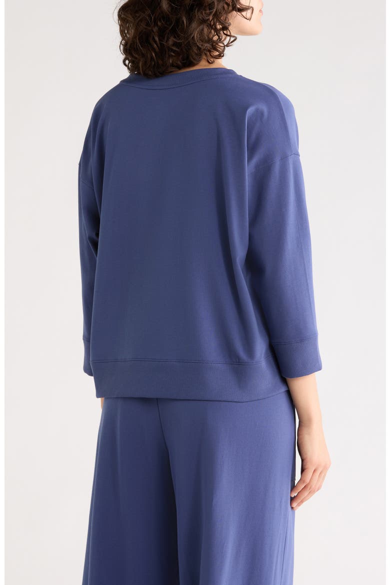 V-Neck Long Sleeve Organic Cotton Jersey Top, Alternate, color, BLUE VIOLET