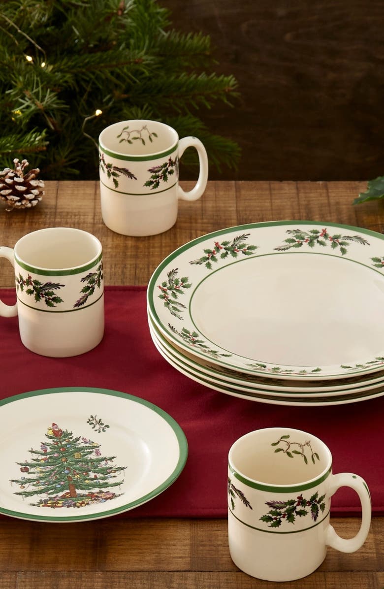 Spode Christmas Tree Holly 12-Piece Dinnerware Set, Alternate, color,