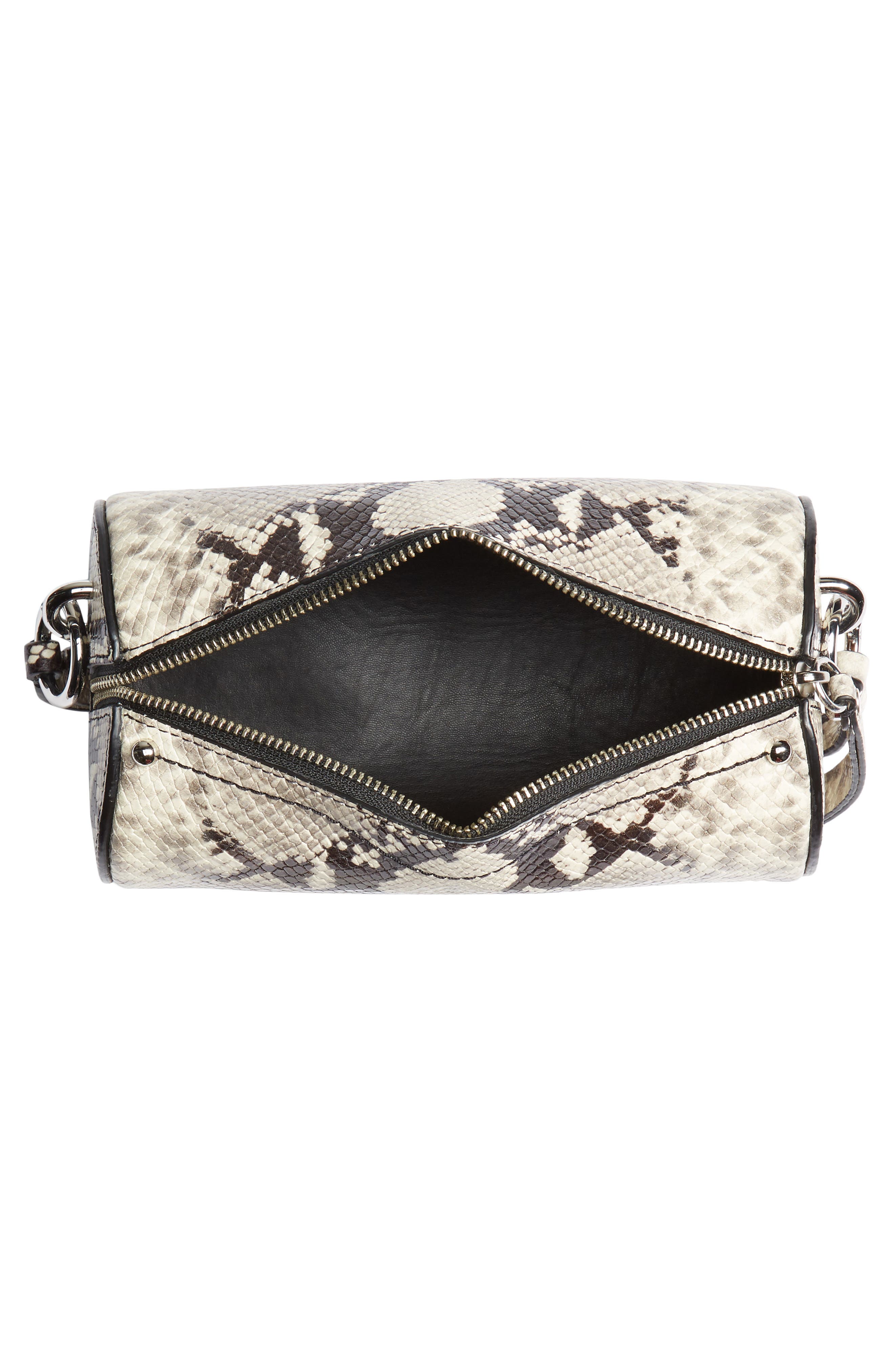 Rebecca Minkoff Python Embossed Leather Barrel Crossbody Bag, Alternate, color, 