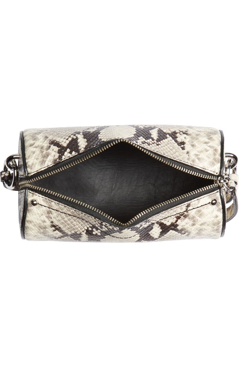 Rebecca Minkoff Python Embossed Leather Barrel Crossbody Bag, Alternate, color,