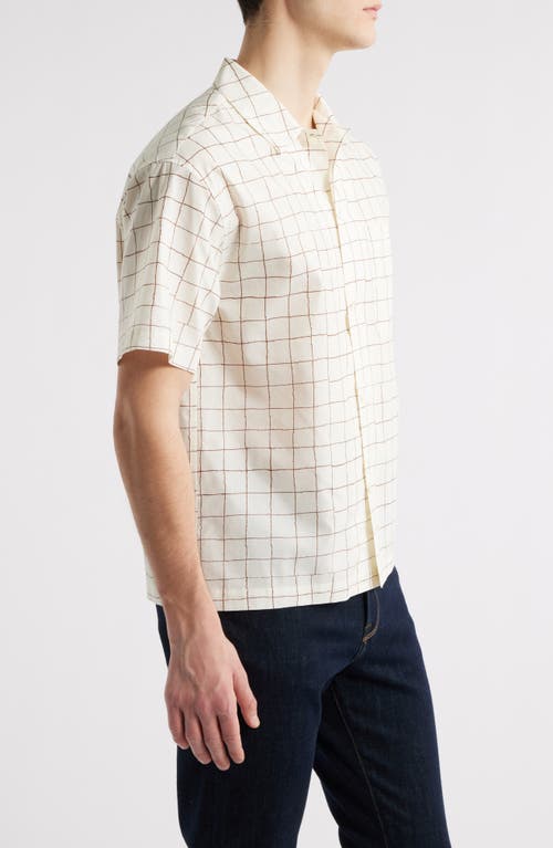 Frame Mens Vintage Check Cotton-blend Shirt Cream Multi Xl In Cream Multi