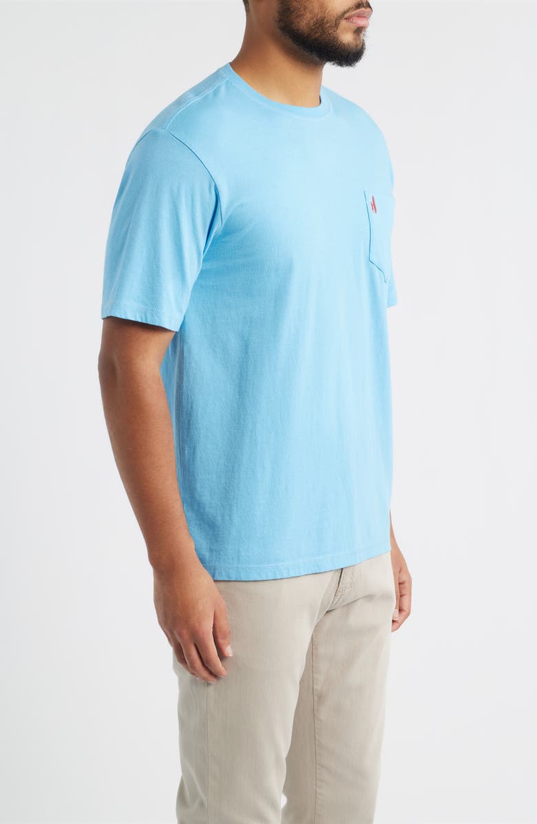 johnnie-O Brews 'n' Views Cotton Blend Pocket T-Shirt, Alternate, color, Maliblu