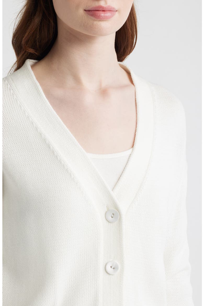 Button-Up Cotton Wrap Cardigan, Alternate, color, WHITE COTTON KNIT