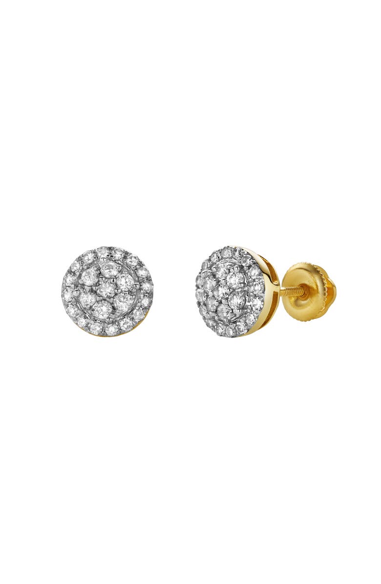 LuvMyJewelry Solave 10K Yellow Gold Cluster Diamond Unisex Earrings - 0.39 Cts, Alternate, color, 10K Yellow Gold