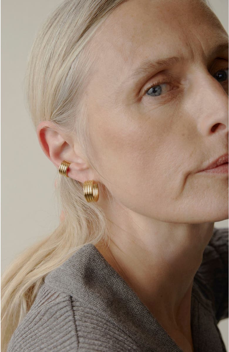 Otiumberg 14kt Gold Vermeil Stratis Hoop Earrings, Alternate, color, Yellow Toned Gold