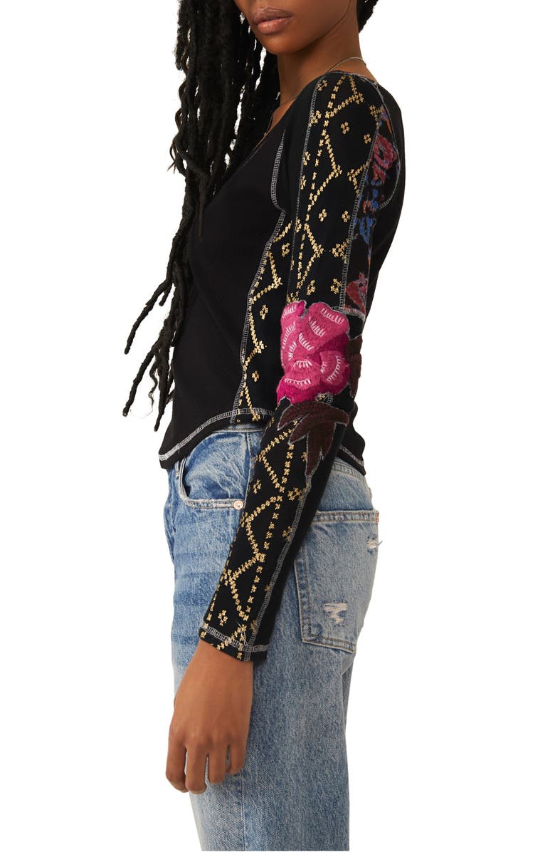 Free People Amara V-Neck Thermal Top, Alternate, color, 