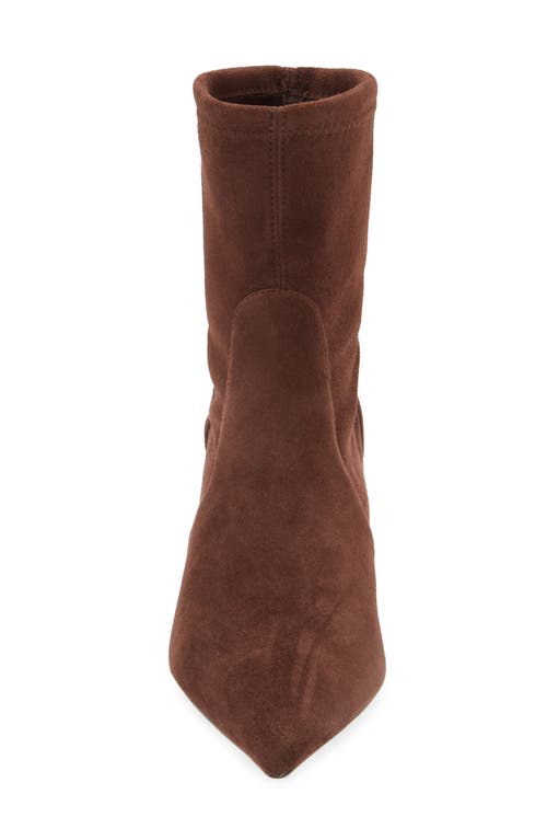 Stuart Weitzman Stuart Sculpt Pointy Toe Bootie 50 In Brown