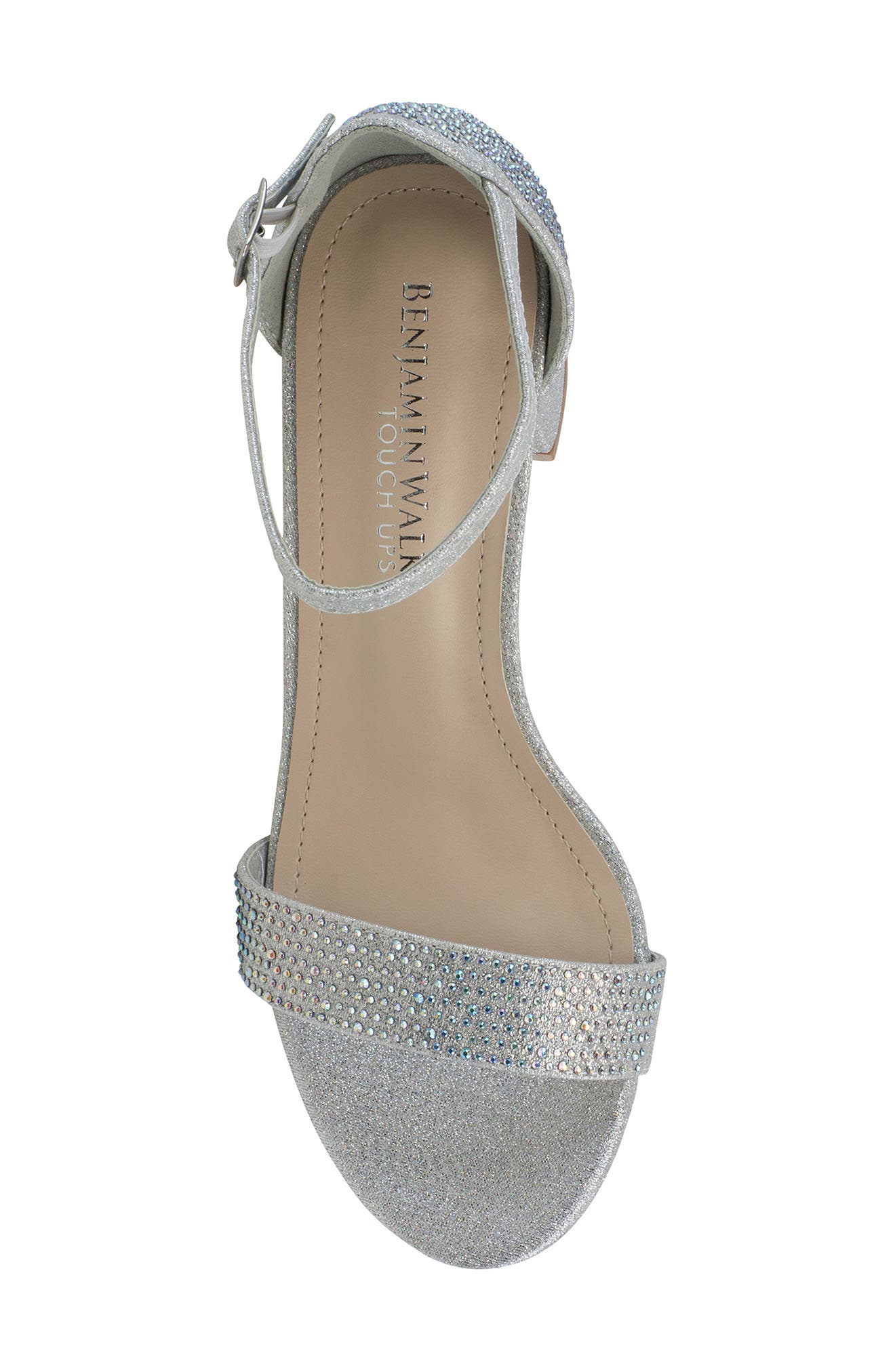 Astra Embellished Ankle Strap Sandal, Alternate, color, SILVER