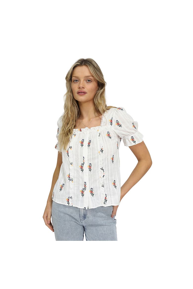 Wild Garden Floral Blouse, Main, color, White