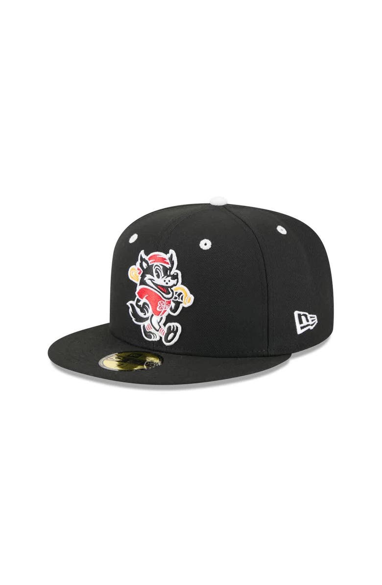 New Era Men's New Era Black Erie SeaWolves Theme Nights 59FIFTY Fitted Hat, Alternate, color, Black