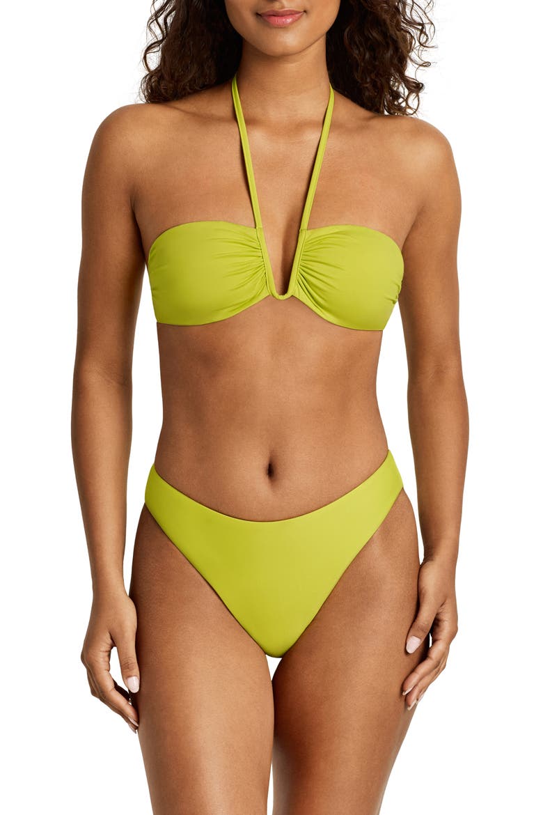 Curved Waist Bikini Bottoms, Alternate, color, LIME BREEZE