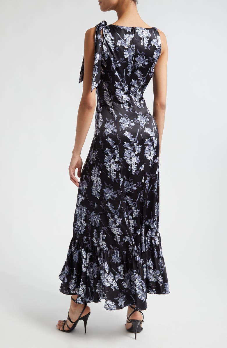 Cinq à Sept Anwen Floral Asymmetric Hem Silk Maxi Dress, Alternate, color, 