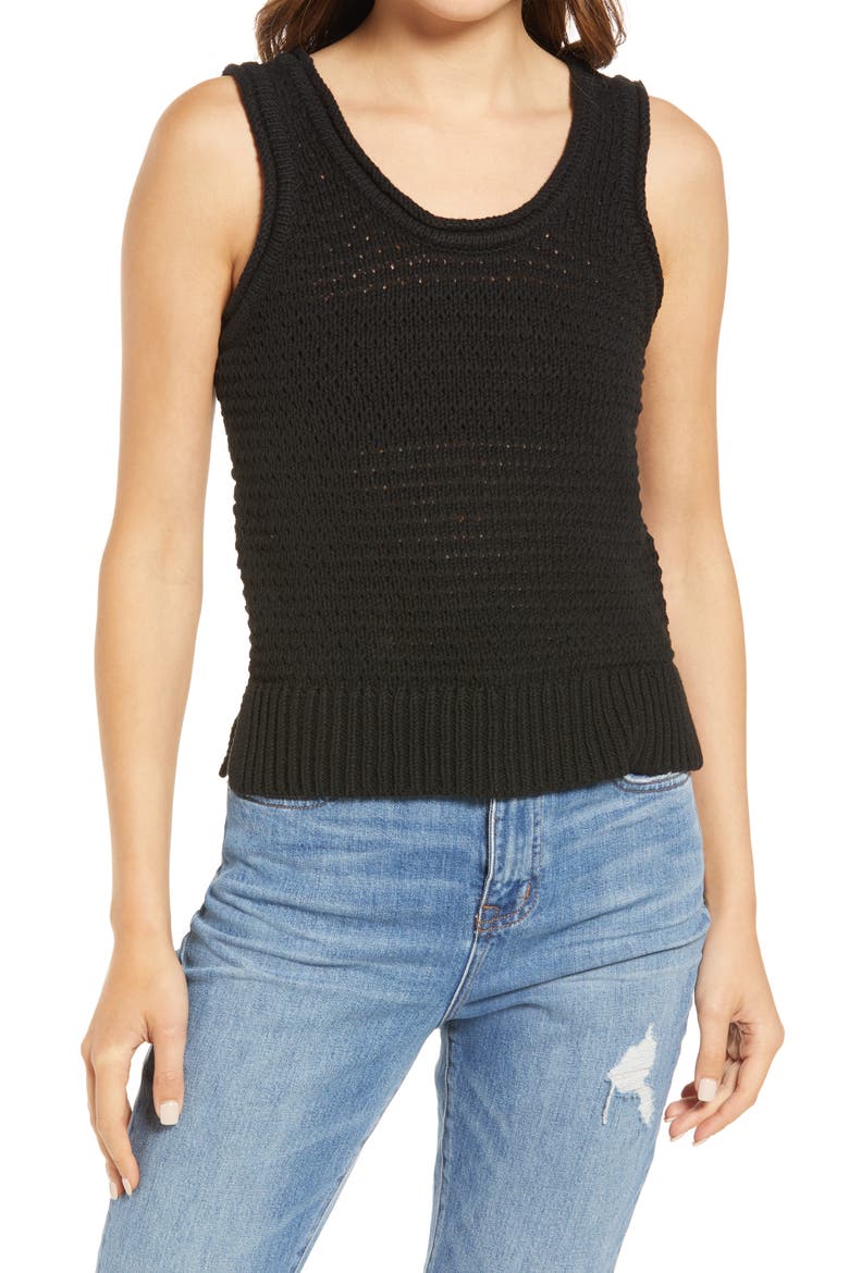 Women's Fairview Sweater Tank, Main, color, TRUE BLACK