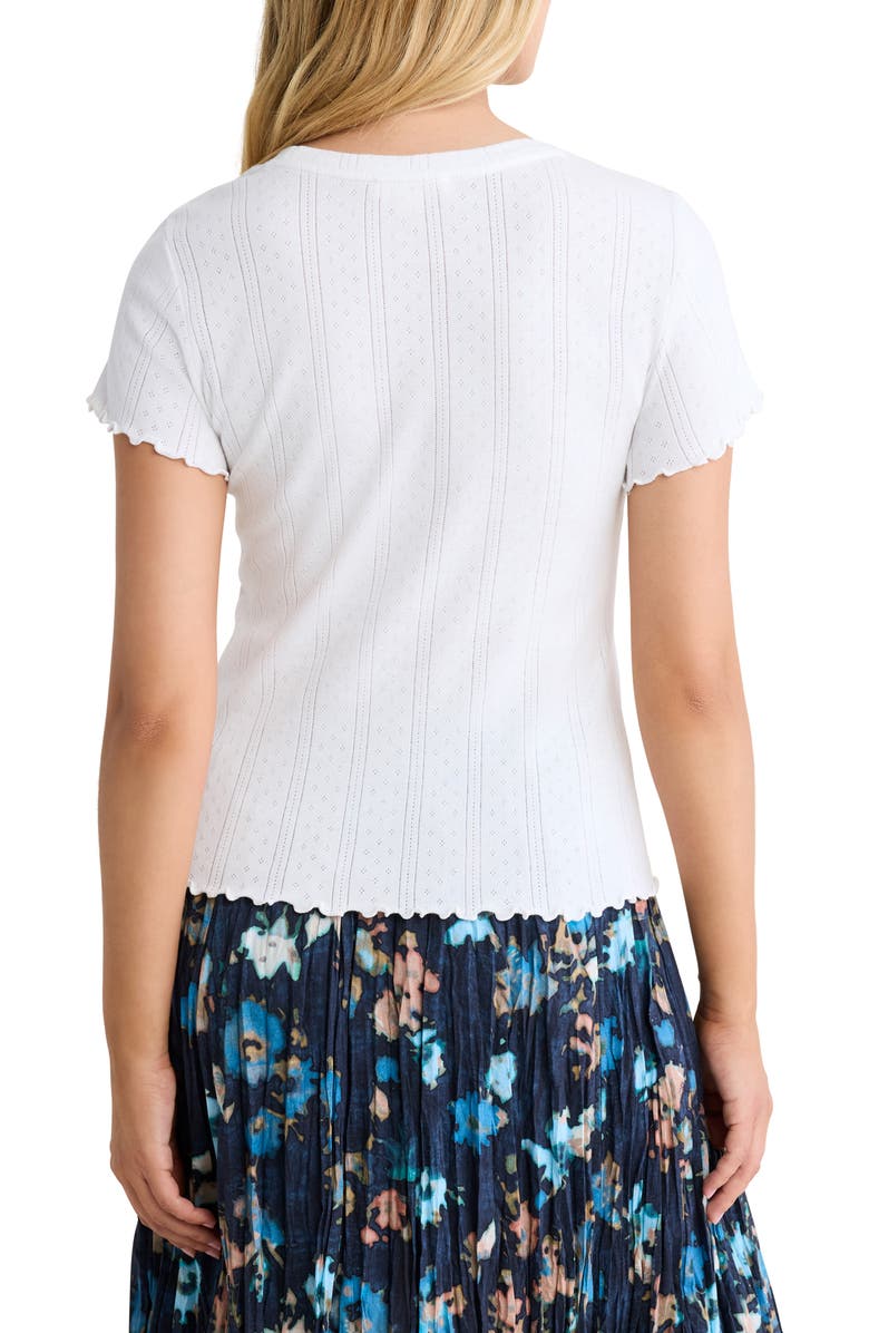 nz BY NIC AND ZOE Georgia Pointelle Rib T-Shirt, Alternate, color, Paper White