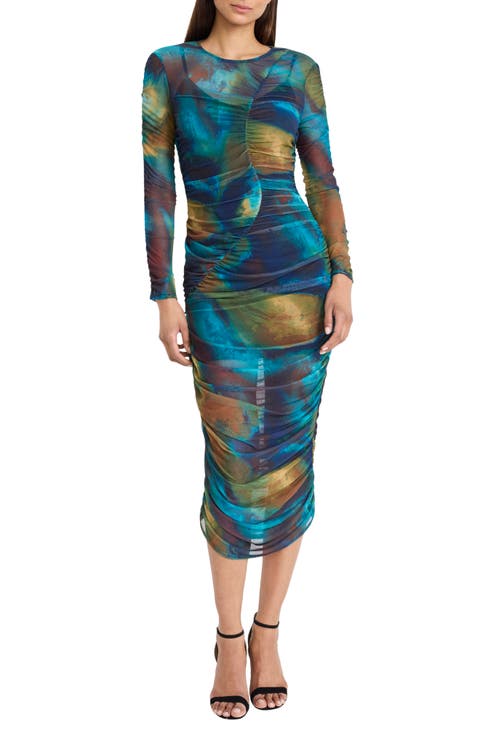 Long Sleeve Mesh Dress